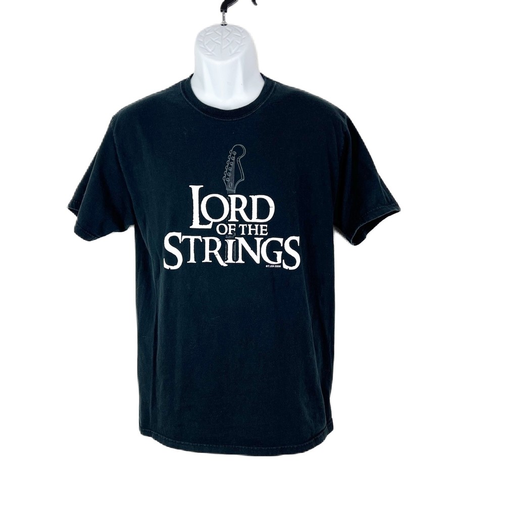 Hanes Heavyweight Shirt Men Medium Adult Black Lord of the Strings 2006 Graphic